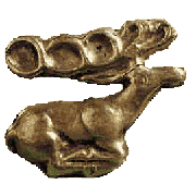Пластина в виде оленя. VII-VI вв. до н.э. Золото. «Могила Терновка». Черкасская область.