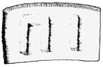 Рельефные фигуры, напоминающие буквы, которые были обнаружены внутри мраморной плиты, извлеченной с глубины 60-70 футов в каменоломне. Штат Пенсильвания