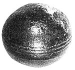 Металлический шар из Южной Африки. Имеет три параллельные насечки вокруг центральной части. Обнаружен в докембрийских минеральных отложениях, возраст которых оценивается в 2.8 миллиарда лет