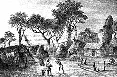Вид лагеря экспедиции в Лупанде