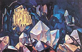 Назвав свою картину «Сокровище гор», Николай Рерих имел в виду сокровенный город в гималайской толще